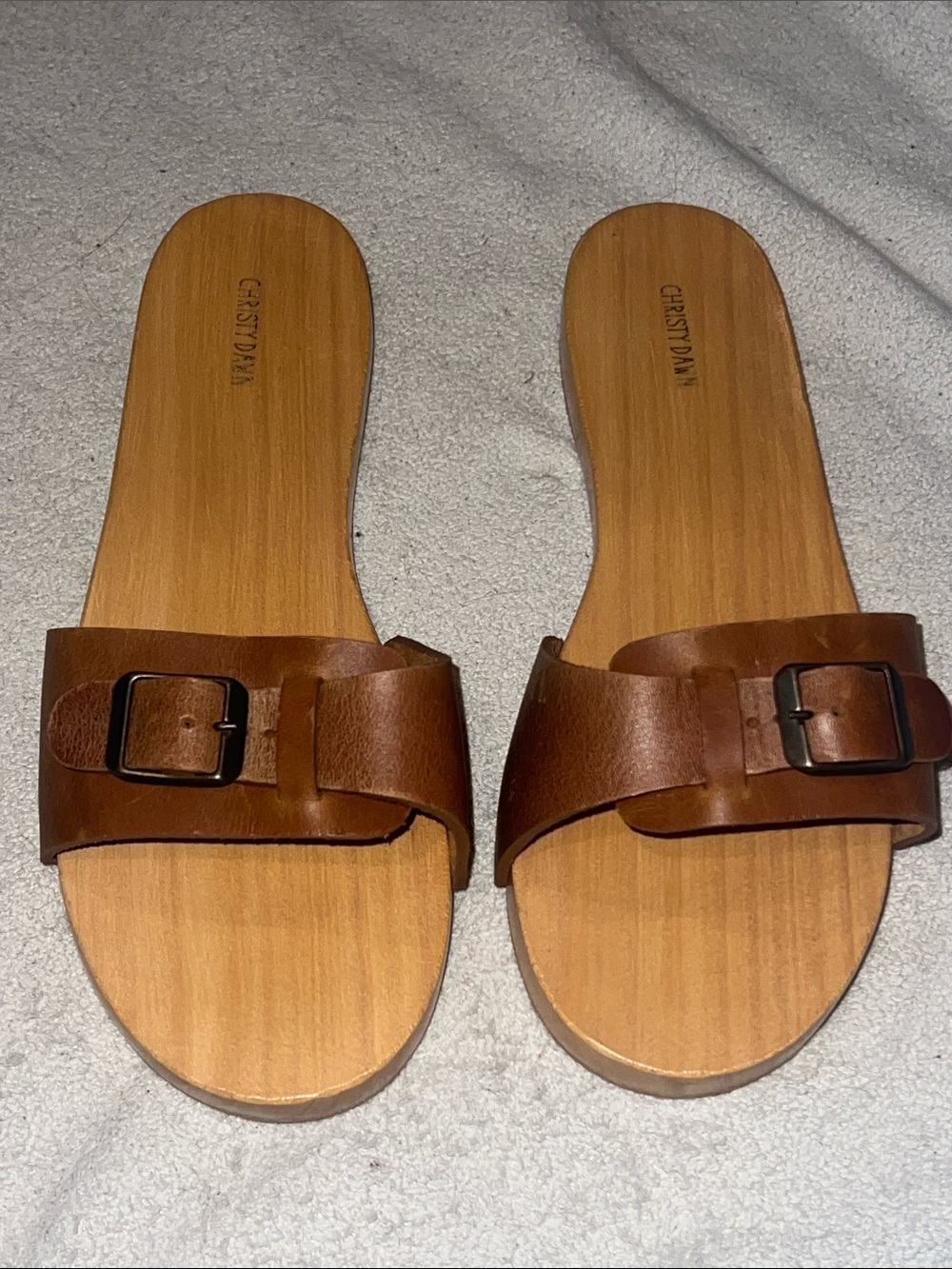 Christie Dawn Size 9 Brown Leather Ventura Clog / Slide